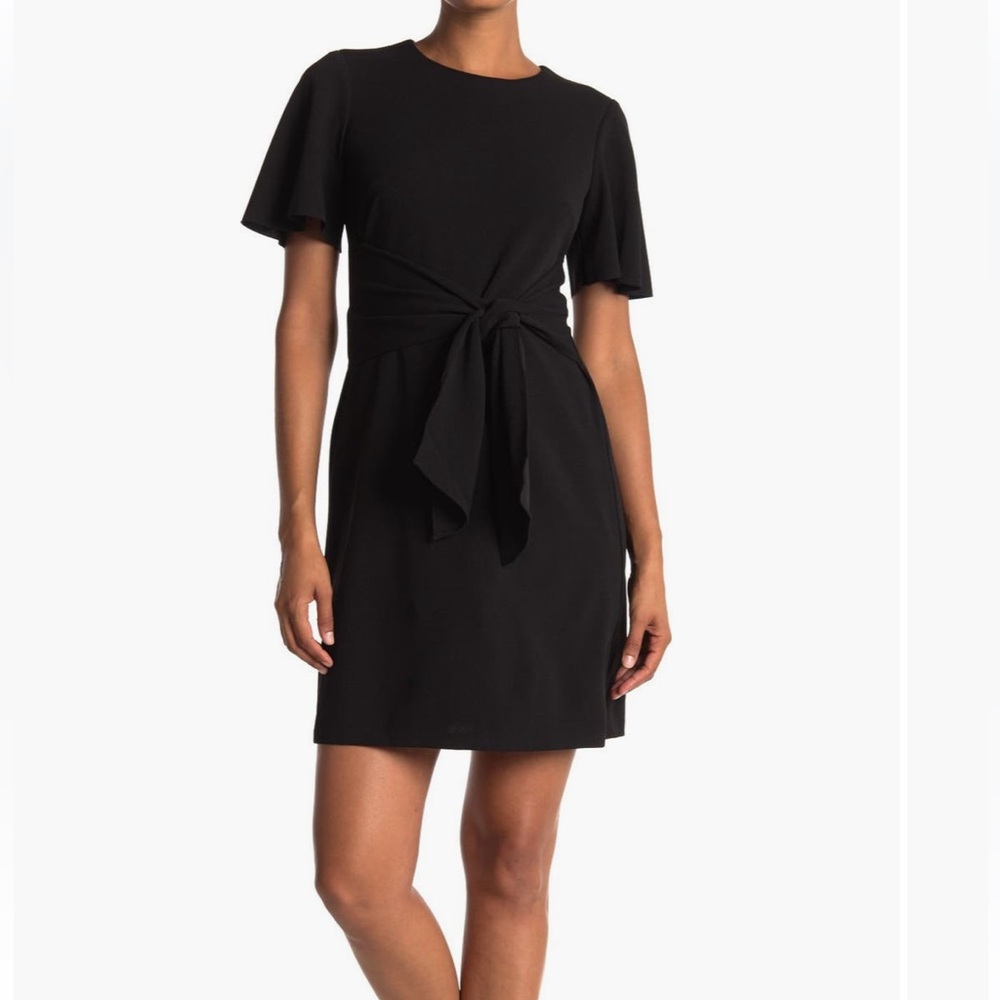 NWT Donna Morgan Flutter Sleeve Dress with Tie Waist